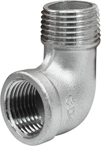 Hordion 2 قطعة 304 الفولاذ المقاوم للصدأ 90 درجة الكوع 1/2 "NPT ذكر x 1/2" NPT | أنثى تركيب الأنابيب المصبوب in Kuwait
