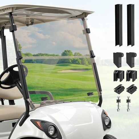 زجاج أمامي ملون لعربة الجولف من Panglong لطراز Yamaha G29 قابل للطي ومضاد للأشعة فوق البنفسجية ومقاوم للصدمات، مناسب لطراز Yamaha Drive/G29 2007-2016 in Kuwait