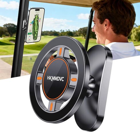 All-Alloy Magnetic Golf Cart Phone Holder, 2026 Upgraded 360° Adjustable Golf Cart Accessories Compatible with MagSafe iPhone 17-12 Fits EZGO Club Car Yamaha, Golf Gifts for Men Him Father in Kuwait