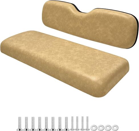 Universal Golf Cart Rear Seat Bottom and Back Replacement Cushion Assembly kit,Golf Cart Back Seats for EZGO TXT RXV ST/Club Car Precedent DS/Yamaha Rear Flip Seat,Tan in Kuwait