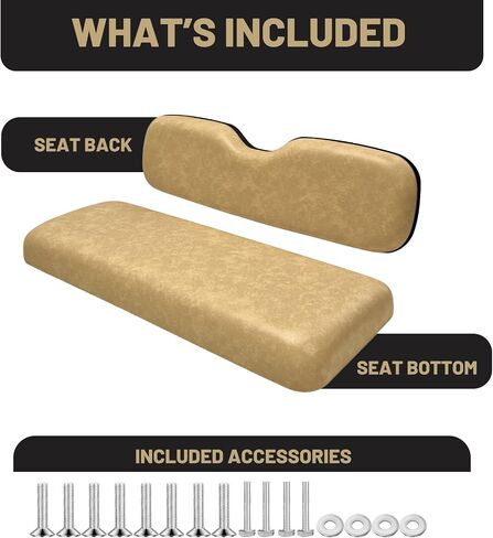 Universal Golf Cart Rear Seat Bottom and Back Replacement Cushion Assembly kit,Golf Cart Back Seats for EZGO TXT RXV ST/Club Car Precedent DS/Yamaha Rear Flip Seat,Tan in Kuwait