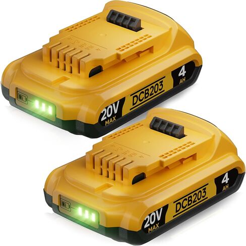 بديل 4Ah متوافق مع بطارية Dewalt 20V MAX مع بطاريات عالية السعة وأدوات الطاقة اللاسلكية 20 فولت DCB201 DCB203 DCB204 DCB205 DCB206 DCD DCF DCG سلسلة أدوات الحفر اللاسلكية (Y) in Kuwait