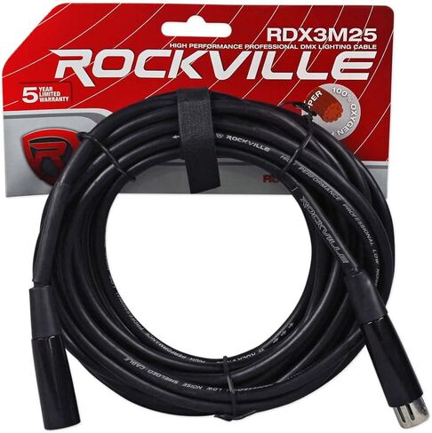 حزمة Rockville RockPAR TRI: (6) مصابيح LED RGB DMX Par Wash مع جهاز تحكم أبيض عن بعد، وحدة تحكم قناة ROCKFORCE 192، كابل RDX3M25 بطول 25 قدمًا بثلاثة دبابيس، (5) كابلات RDX3M10 بطول 10 أقدام بثلاثة دبابيس، 13 عنصرًا in Kuwait