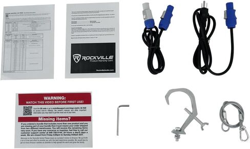 Rockville Stage Matrix 36 RGB 6x6 أضواء LED مصفوفة ثلاثية الألوان، تحكم DMX512 بـ 108 قناة، Powercon داخل/خارج، زاوية شعاع 3 درجات، غسيل ساطع 130 وات لأحداث نوادي مرحلة DJ، 6 قطع in Kuwait