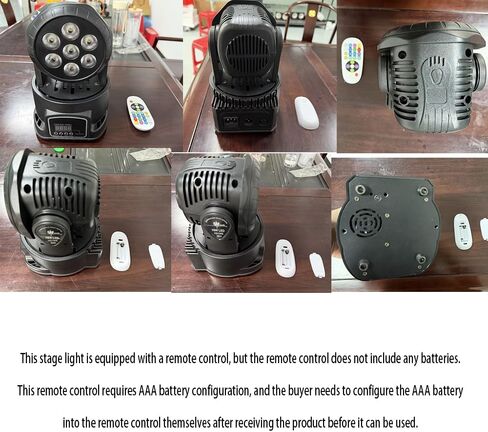 مصابيح DJ برأس متحرك من AGVYBE، 7 × 12 وات RGBW LED، ضوء غسيل 6000 لومن وأضواء كاشفة، تنشيط الصوت وDMX512 + جهاز تحكم عن بعد للديسكو، والحفلات، والزفاف، والنوادي، والحفلات الموسيقية (قطعة واحدة) in Kuwait