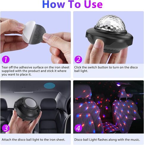 ضوء LED للمسرح على شكل كرة ديسكو، إضاءة للحفلات تعمل بمنفذ USB مع قبة متغيرة اللون، قاعدة سوداء in Kuwait