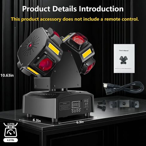أضواء متحركة برأس مزدوج بدون جهاز تحكم عن بعد، مع تحكم DMX، شعاع RGB مزدوج القنوات وستروب ذهبي، تنشيط الصوت للمسرح، وحفلات الدي جي، وحفلات الزفاف والنوادي in Kuwait