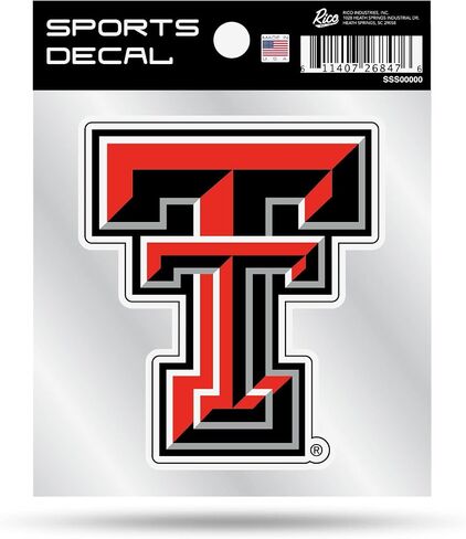 ملصق رياضي بشعار Texas Tech Red Raiders مقاس 4 × 4 بوصة in Kuwait