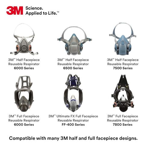 3M P100 Advanced Respirator Filter 2297, 1 Pair, Helps Protect Against Oil and Non-Oil Based Particulates, Nuisance Level Organic Vapor Relief, Mining, Shipbuilding, Abatement, Utilities in Kuwait