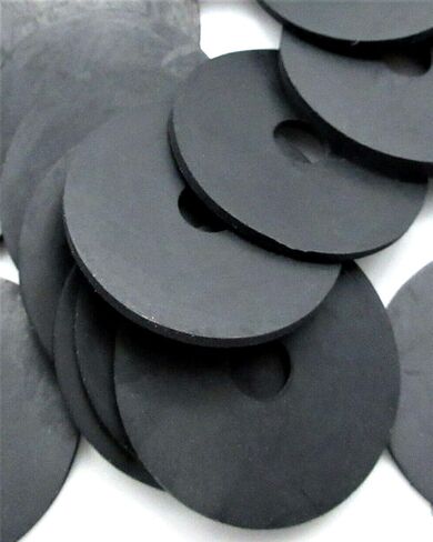 غسالات الحاجز المطاطي EPDM - 1/4 بوصة معرف × 1 1/4 بوصة OD × 1/16 بوصة سميكة - غسالات مطاطية مسطحة - 10 عبوات in Kuwait
