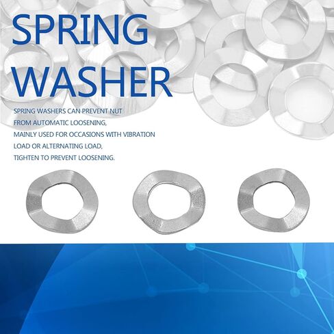 M4 100Pcs Stainless Steel, Mower Spring Washer Washer Gasket Spring Washers Lock Tools (M8(50PCS)) in Kuwait