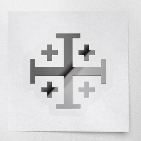 2 Pcs - ANGDEST CLUB Decal Stickers of Jerusalem Cross (Burgundy) Premium Waterproof Vinyl Decal Stickers for Laptop Phone Accessory Helmet Car Window Mug Tuber Cup Door Wall Decoration ANDstic021182R in Kuwait