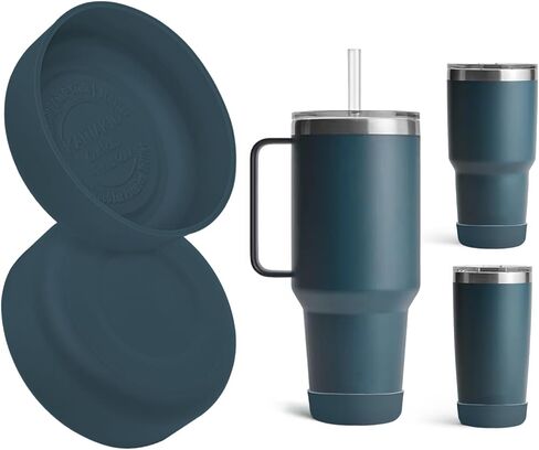 عبوة من قطعتين من حذاء السيليكون لكوب YETI Rambler بسعة 42 أونصة و35 أونصة، غطاء مضاد للانزلاق للسفر وكوب ماء يناسب معظم السيارات، ملحقات الزجاجات الواقية، خالية من مادة BPA in Kuwait