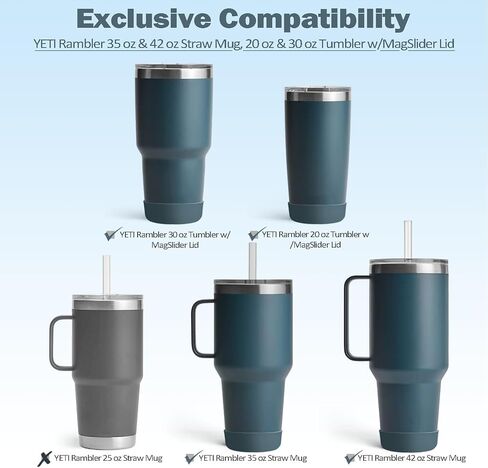 عبوة من قطعتين من حذاء السيليكون لكوب YETI Rambler بسعة 42 أونصة و35 أونصة، غطاء مضاد للانزلاق للسفر وكوب ماء يناسب معظم السيارات، ملحقات الزجاجات الواقية، خالية من مادة BPA in Kuwait