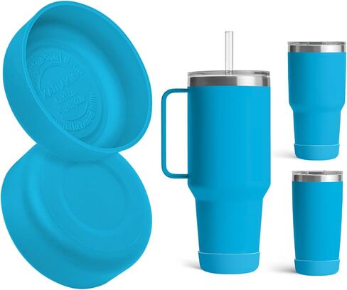 عبوة من قطعتين من حذاء السيليكون لكوب YETI Rambler بسعة 42 أونصة و35 أونصة، غطاء مضاد للانزلاق للسفر وكوب ماء يناسب معظم السيارات، ملحقات الزجاجات الواقية، خالية من مادة BPA in Kuwait