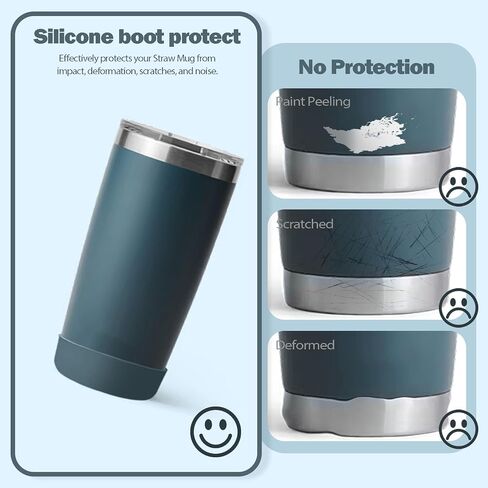 عبوة من قطعتين من حذاء السيليكون لكوب YETI Rambler بسعة 42 أونصة و35 أونصة، غطاء مضاد للانزلاق للسفر وكوب ماء يناسب معظم السيارات، ملحقات الزجاجات الواقية، خالية من مادة BPA in Kuwait