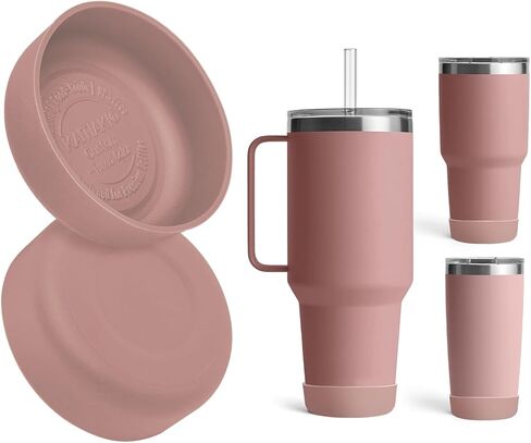 عبوة من قطعتين من حذاء السيليكون لكوب YETI Rambler بسعة 42 أونصة و35 أونصة، غطاء مضاد للانزلاق للسفر وكوب ماء يناسب معظم السيارات، ملحقات الزجاجات الواقية، خالية من مادة BPA in Kuwait