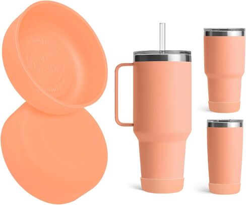 عبوة من قطعتين من حذاء السيليكون لكوب YETI Rambler بسعة 42 أونصة و35 أونصة، غطاء مضاد للانزلاق للسفر وكوب ماء يناسب معظم السيارات، ملحقات الزجاجات الواقية، خالية من مادة BPA in Kuwait