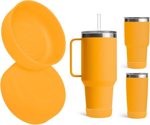 عبوة من قطعتين من حذاء السيليكون لكوب YETI Rambler بسعة 42 أونصة و35 أونصة، غطاء مضاد للانزلاق للسفر وكوب ماء يناسب معظم السيارات، ملحقات الزجاجات الواقية، خالية من مادة BPA in Kuwait