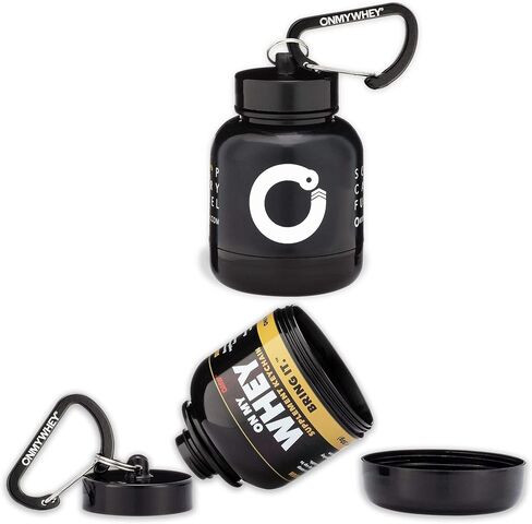 Protein Powder Container Funnel To Go 180ml - Travel Water Bottle Funnel For Mixes, Portable Pre Workout Supplement Containers & Dispenser Funnels, Mini Preworkout Supplements Holder Keychain Bottles in Kuwait