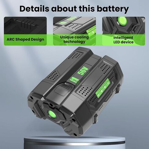 استبدال BA5600T 56V 5.0Ah لبطارية EGO، متوافق مع منفاخ الثلج EGO، جزازة العشب، منفاخ الأوراق، ماكينة تشذيب الخيط، أدوات تشذيب التحوط (متعددة 5.0 أمبير) in Kuwait