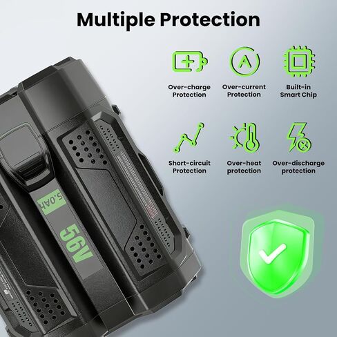 استبدال BA5600T 56V 5.0Ah لبطارية EGO، متوافق مع منفاخ الثلج EGO، جزازة العشب، منفاخ الأوراق، ماكينة تشذيب الخيط، أدوات تشذيب التحوط (متعددة 5.0 أمبير) in Kuwait