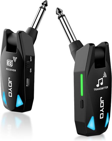 JOYO نظام الجيتار اللاسلكي UHF جهاز إرسال واستقبال 6 قنوات <2 مللي ثانية الكمون المنخفض 150 قدم طويل المدى قابل لإعادة الشحن للجيتار باس 6.35 مم صوت أحادي لاسلكي (JW-08) in Kuwait