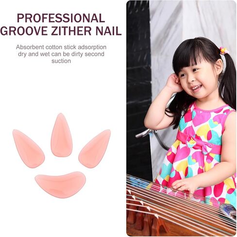 VICASKY Professional Guzheng Playing Crystal Fake Nails كبير الرمان الأحمر إصبع الأظافر اختيار حماة أغطية الأصابع لممارسة Guzheng والأداء in Kuwait
