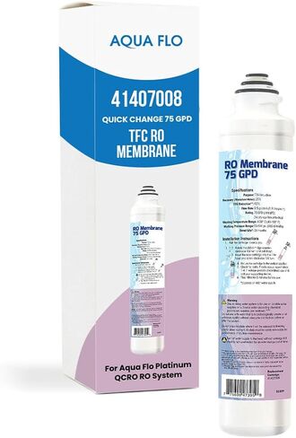فلتر Aqua Flo 41407002 من الكربون RO، 5 ميكرون - بديل لنظام QCRO البلاتيني ذو 4 مراحل، خرطوشة سريعة التغيير للمرحلة الثانية والرابعة، تنقية مياه عالية الأداء in Kuwait