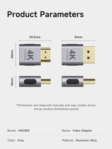 Hagibis 4K DP Dummy Plug DisplayPort EDID Emulator Plug Headless Ghost Display محول محاكي العرض الظاهري 4K@17 هرتز 2K@30 هرتز 1080P@60 هرتز للكمبيوتر الشخصي VR سماعات الرأس (AH20) in Kuwait