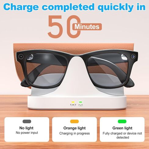 قاعدة شحن مغناطيسية 2 في 1 لنظارات Ray-Ban Meta مع محول بقدرة 15 وات لـ Wayfarer/Skyler/Scirber Opotics/Blayzer Optics شاحن لملحقات نظارات RayBan Meta (ليس لبطانة الرأس/Oakely HSTN) in Kuwait