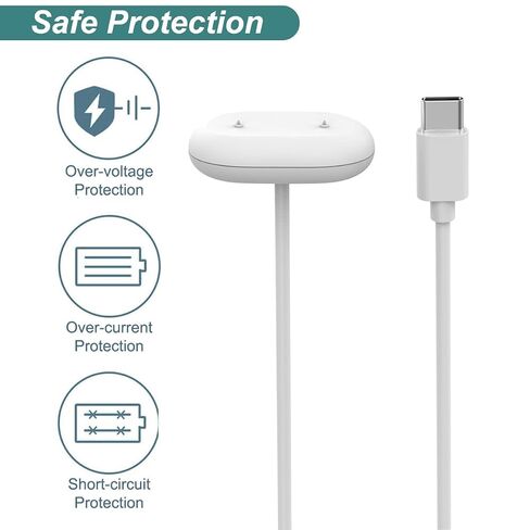 شاحن Kissmart لتعقب الأنشطة بدون شاشة Google Fitbit Air (أبيض) | كابل شحن USB-C مغناطيسي بديل مع سلك بطول 3.3 قدم/1 متر لـ Fitbit Air in Kuwait