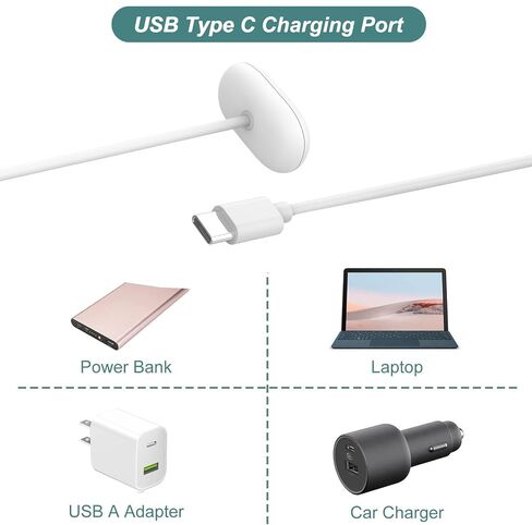شاحن Kissmart لتعقب الأنشطة بدون شاشة Google Fitbit Air (أبيض) | كابل شحن USB-C مغناطيسي بديل مع سلك بطول 3.3 قدم/1 متر لـ Fitbit Air in Kuwait