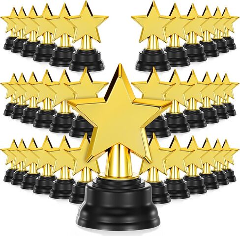 48 Pack Mini Star Trophy Awards Bulk, Gold Trophies Awards, Plastic Trophy for Party Favors, Winner Competitions Rewards, Game Prize for Sports Events, Party Decorations(3.5 Inch) in Kuwait