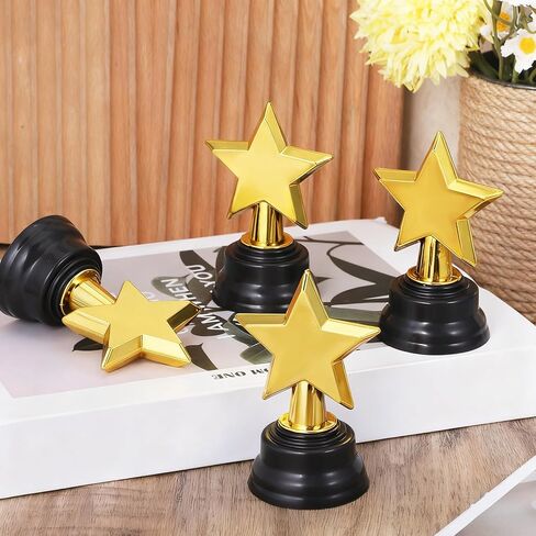48 Pack Mini Star Trophy Awards Bulk, Gold Trophies Awards, Plastic Trophy for Party Favors, Winner Competitions Rewards, Game Prize for Sports Events, Party Decorations(3.5 Inch) in Kuwait