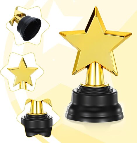 48 Pack Mini Star Trophy Awards Bulk, Gold Trophies Awards, Plastic Trophy for Party Favors, Winner Competitions Rewards, Game Prize for Sports Events, Party Decorations(3.5 Inch) in Kuwait