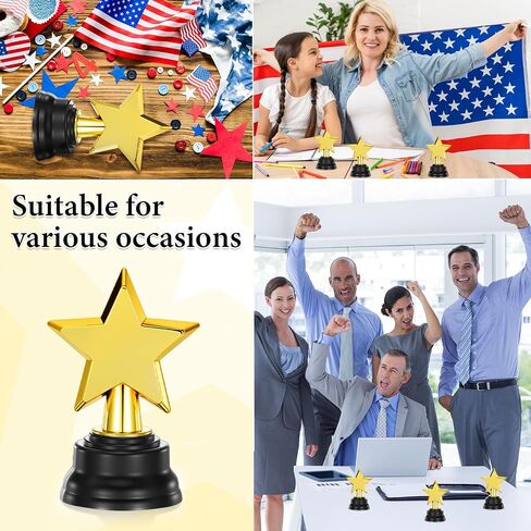 48 Pack Mini Star Trophy Awards Bulk, Gold Trophies Awards, Plastic Trophy for Party Favors, Winner Competitions Rewards, Game Prize for Sports Events, Party Decorations(3.5 Inch) in Kuwait