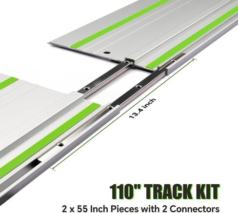 سكة توجيه منشار المسار 110 بوصة لمنشار Festool، مسار سكة حديد 55 بوصة × 2 مع موصلات لـ Festool TS-55/75/60، سكة توجيه FS-1400/2، نظام عالي التحمل لقطع النجارة الدقيقة والأطول in Kuwait