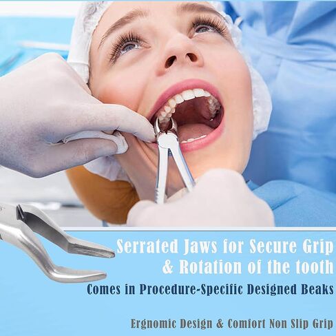 A2Z Scilab ملقط استخلاص الأسنان الألماني المسنن #32 ملقط استخلاص عالمي أدوات طب الأسنان - للشرفات العلوية والثنائيات والأضراس والجذور. - مصنوع من الفولاذ المقاوم للصدأ الفاخر in Kuwait