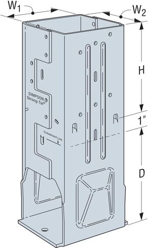 Simpson Strong-Tie MPB66Z MPBZ ZMAX قاعدة عمود لحظة مجلفنة لـ 6 × 6 مع براغي SDS in Kuwait