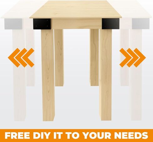Heavy Duty Workbench Brackets Kit, 4PCS 4''x4'' Workbench Leg Frame Braces, for 4x4 & 2x4 Lumber, DIY Table Building Kit for Workbench Table, Shelving, Garage Storage in Kuwait