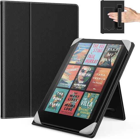 MoKo Universal Case for 6 inch Kindle eReaders and Tablets,Agave Green | eReader accessories for 6" Kindle/Kobo/Tolino/Pocketook E-Book Tablet, Lightweight PU Folio Cover, Hand Strap, Kickstand in Kuwait