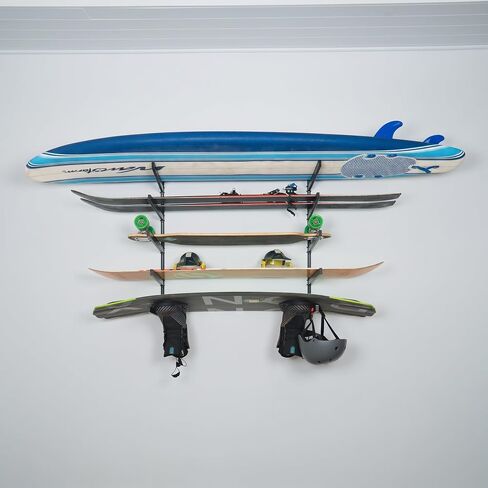 StoreYourBoard G-Vert Mini Wall Rack – Heavy-Duty Indoor Adjustable Multi-Sport Board Rack, 5 Levels for Surfboards, Paddle Boards, Snowboards, Skateboards and More, Holds 200 lbs in Kuwait