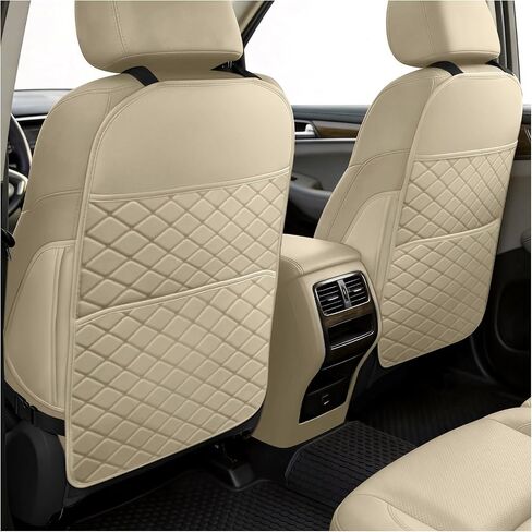 Seat Back Protectors for Kids, Car Kick Mats for Front Seats (Black) | With Large Pocket Organizer, Waterproof, Protects Against Dirt, Scuffs & Scratches, Fits Most Vehicles, 2PCS in Saudi Arabia