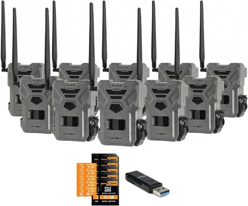 كاميرا SPYPOINT Flex Dark GPS الخلوية، كشف 100 قدم، لا حاجة إلى واي فاي، كاميرا تريل مع بطاقة ذاكرة 32 جيجابايت وقارئ بطاقات (عبوتان) in Kuwait
