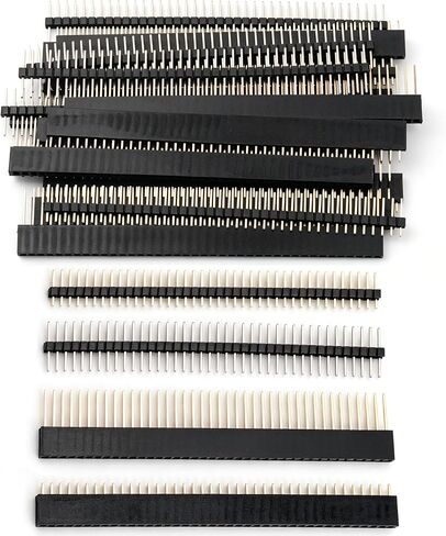 Professional 4-in-1 Prototyping Header Kit, 20Pack (5x4 Types) 1x40 Pin 2.54mm Gold Plated Male/Female for PCB Stacking, Arduino, Breadboard Module Interface in Kuwait