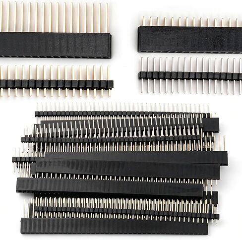 Professional 4-in-1 Prototyping Header Kit, 20Pack (5x4 Types) 1x40 Pin 2.54mm Gold Plated Male/Female for PCB Stacking, Arduino, Breadboard Module Interface in Kuwait
