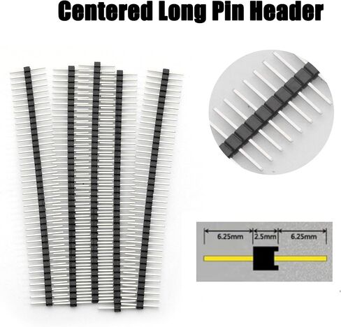 Professional 4-in-1 Prototyping Header Kit, 20Pack (5x4 Types) 1x40 Pin 2.54mm Gold Plated Male/Female for PCB Stacking, Arduino, Breadboard Module Interface in Kuwait