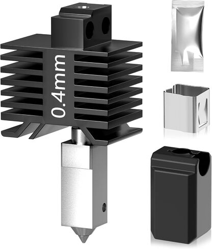 BURMONG ترقية 0.4 مم P1S/P1P Hotend Hot End مع جورب سيليكون مجموعة فوهة Hotend مجموعة مكونات الطابعة ثلاثية الأبعاد مجموعة الطارد السيراميكي الساخن مجموعة الثرمستور لسلسلة Bambu Lab P1P P1S in Kuwait