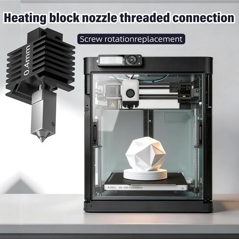 BURMONG ترقية 0.4 مم P1S/P1P Hotend Hot End مع جورب سيليكون مجموعة فوهة Hotend مجموعة مكونات الطابعة ثلاثية الأبعاد مجموعة الطارد السيراميكي الساخن مجموعة الثرمستور لسلسلة Bambu Lab P1P P1S in Kuwait
